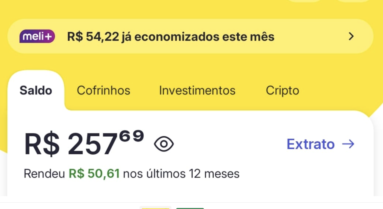 Extrato bancário do período